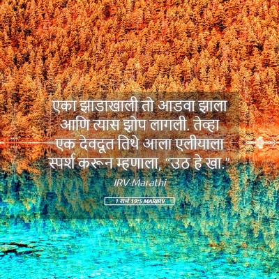 Picture 05 - 1 राजे 19:5 MARIRV - एका झाडाखाली तो - Bible Verse Picture