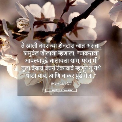 Picture 05 - 1 शमुवेल 9:27 MARIRV - ते खाली नगराच्या - Bible Verse Picture