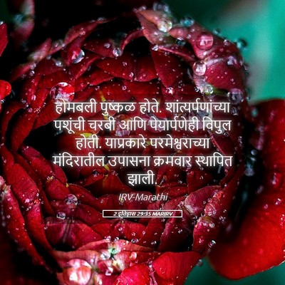 Picture 05 - 2 इतिहास 29:35 MARIRV - होमबली पुष्कळ - Bible Verse Picture