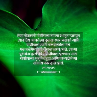 Picture 05 - 2 इतिहास 35:24 MARIRV - तेव्हा सेवकांनी - Bible Verse Picture