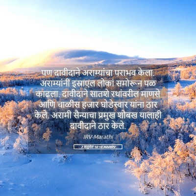 Picture 05 - 2 शमुवेल 10:18 MARIRV - पण दावीदाने - Bible Verse Picture