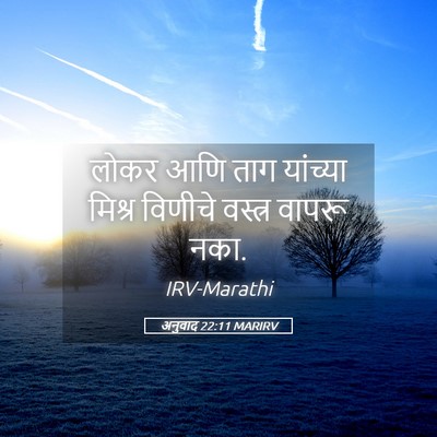 Picture 05 - अनुवाद 22:11 MARIRV - लोकर आणि ताग - Bible Verse Picture