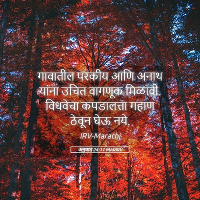 Picture 05 - अनुवाद 24:17 MARIRV - गावातील परकीय आणि - Bible Verse Picture