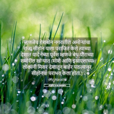 Picture 05 - अनुवाद 4:46 MARIRV - म्हणजेच हेशबोन - Bible Verse Picture