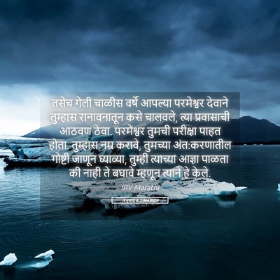 Picture 05 - अनुवाद 8:2 MARIRV - तसेच गेली चाळीस - Bible Verse Picture