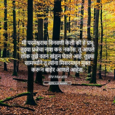Picture 05 - अनुवाद 9:26 MARIRV - मी परमेश्वरास - Bible Verse Picture