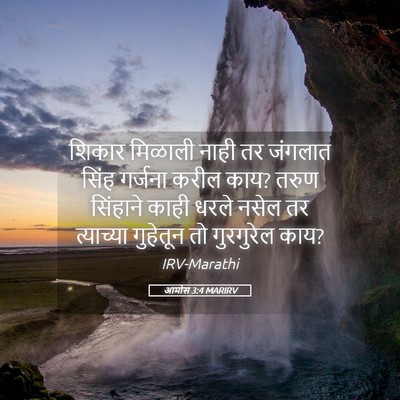 Picture 05 - आमोस 3:4 MARIRV - शिकार मिळाली नाही - Bible Verse Picture