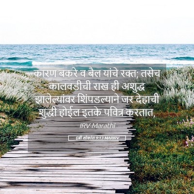 Picture 05 - इब्री लोकांस 9:13 MARIRV - कारण बकरे व बैल - Bible Verse Picture