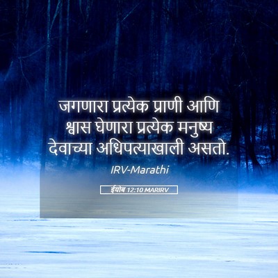 Picture 05 - ईयोब 12:10 MARIRV - जगणारा प्रत्येक - Bible Verse Picture