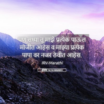 Picture 05 - ईयोब 14:16 MARIRV - पण सध्या तू माझे - Bible Verse Picture
