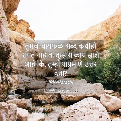 Picture 05 - ईयोब 16:3 MARIRV - तुमची वायफळ शब्द - Bible Verse Picture