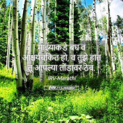 Picture 05 - ईयोब 21:5 MARIRV - माझ्याकडे बघ व - Bible Verse Picture