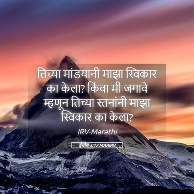 Picture 05 - ईयोब 3:12 MARIRV - तिच्या मांडयानी - Bible Verse Picture