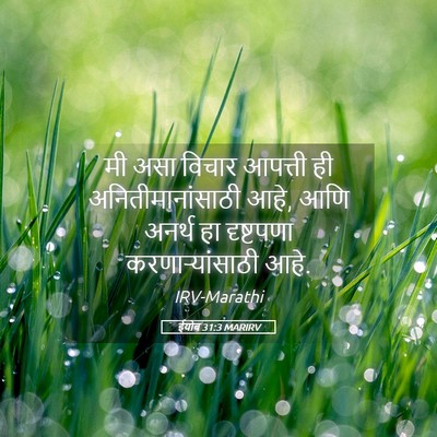 Picture 05 - ईयोब 31:3 MARIRV - मी असा विचार - Bible Verse Picture