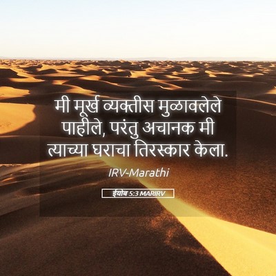 Picture 05 - ईयोब 5:3 MARIRV - मी मूर्ख व्यक्तीस - Bible Verse Picture
