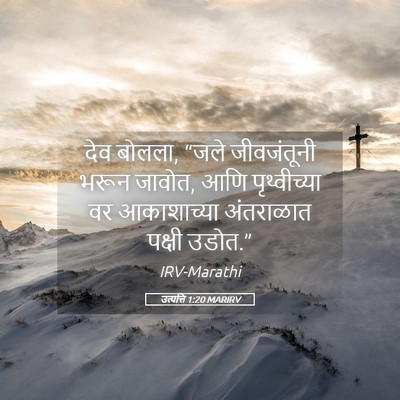 Picture 05 - उत्पत्ति 1:20 MARIRV - देव बोलला, “जले - Bible Verse Picture