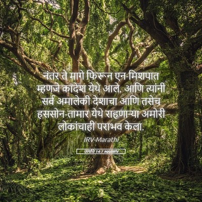 Picture 05 - उत्पत्ति 14:7 MARIRV - नंतर ते मागे फिरून - Bible Verse Picture