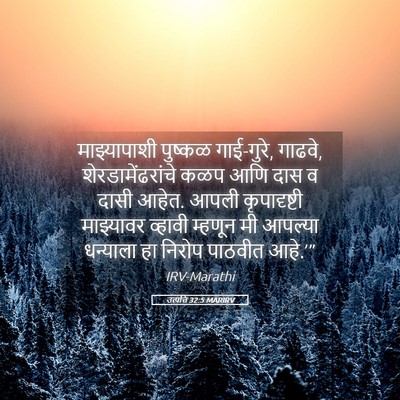 Picture 05 - उत्पत्ति 32:5 MARIRV - माझ्यापाशी पुष्कळ - Bible Verse Picture