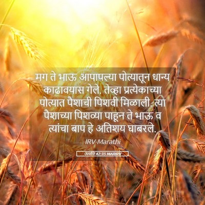 Picture 05 - उत्पत्ति 42:35 MARIRV - मग ते भाऊ आपापल्या - Bible Verse Picture