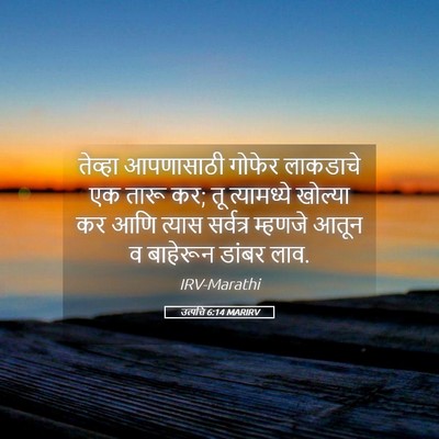 Picture 05 - उत्पत्ति 6:14 MARIRV - तेव्हा आपणासाठी - Bible Verse Picture