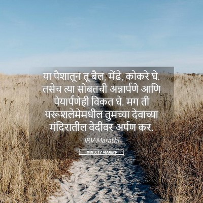 Picture 05 - एज्रा 7:17 MARIRV - या पैशातून तू बैल, - Bible Verse Picture