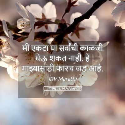 Picture 05 - गणना 11:14 MARIRV - मी एकटा या - Bible Verse Picture