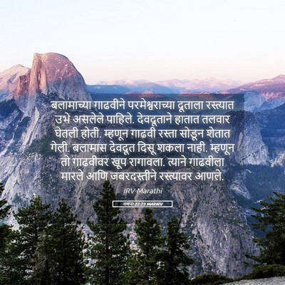 Picture 05 - गणना 22:23 MARIRV - बलामाच्या गाढवीने - Bible Verse Picture