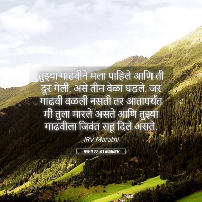 Picture 05 - गणना 22:33 MARIRV - तुझ्या गाढवीने - Bible Verse Picture