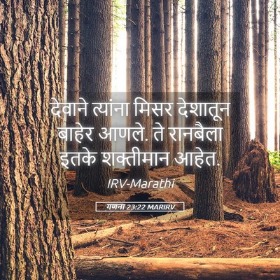 Picture 05 - गणना 23:22 MARIRV - देवाने त्यांना - Bible Verse Picture