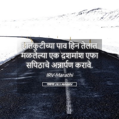 Picture 05 - गणना 28:5 MARIRV - हातकुटीच्या पाव - Bible Verse Picture