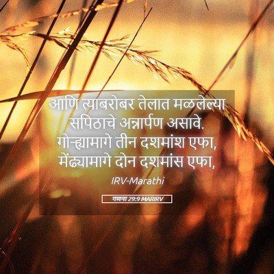 Picture 05 - गणना 29:9 MARIRV - आणि त्याबरोबर - Bible Verse Picture