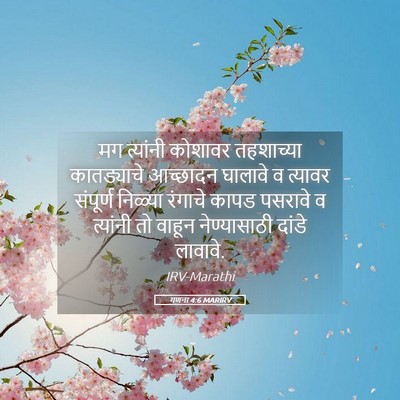 Picture 05 - गणना 4:6 MARIRV - मग त्यांनी कोशावर - Bible Verse Picture