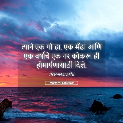 Picture 05 - गणना 7:33 MARIRV - त्याने एक गोऱ्हा, - Bible Verse Picture