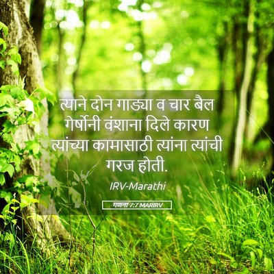 Picture 05 - गणना 7:7 MARIRV - त्याने दोन गाड्या - Bible Verse Picture