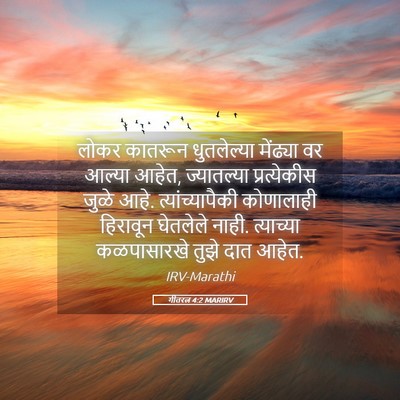 Picture 05 - गीतरत्न 4:2 MARIRV - लोकर कातरून - Bible Verse Picture