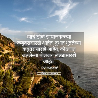 Picture 05 - गीतरत्न 5:12 MARIRV - त्याचे डोळे - Bible Verse Picture