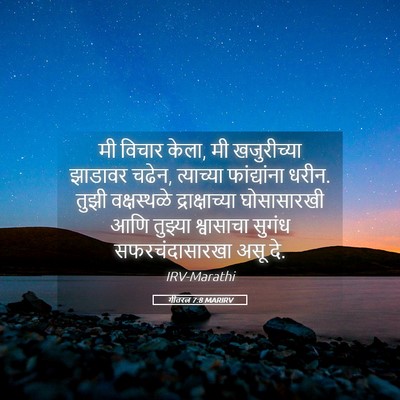 Picture 05 - गीतरत्न 7:8 MARIRV - मी विचार केला, मी - Bible Verse Picture