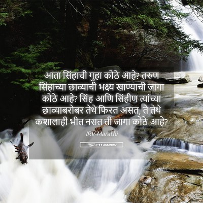 Picture 05 - नहूम 2:11 MARIRV - आता सिंहाची गुहा - Bible Verse Picture
