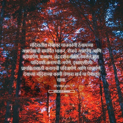Picture 05 - नहेम्या 10:33 MARIRV - मंदिरातील मेजावर - Bible Verse Picture