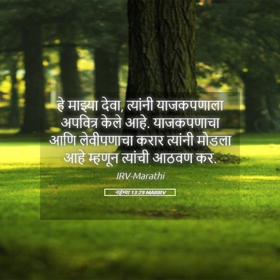 Picture 05 - नहेम्या 13:29 MARIRV - हे माझ्या देवा, - Bible Verse Picture