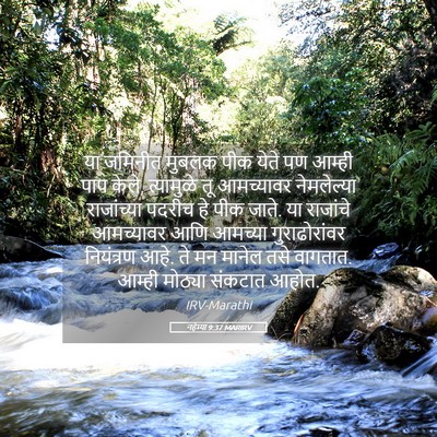 Picture 05 - नहेम्या 9:37 MARIRV - या जमिनीत मुबलक - Bible Verse Picture