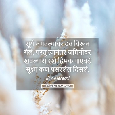 Picture 05 - निर्गम 16:14 MARIRV - सूर्य उगवल्यावर - Bible Verse Picture