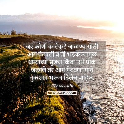 Picture 05 - निर्गम 22:6 MARIRV - जर कोणी काटेकुटे - Bible Verse Picture