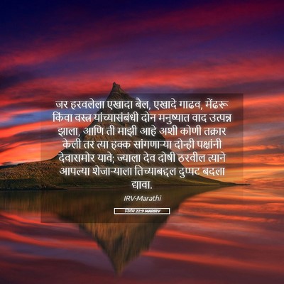 Picture 05 - निर्गम 22:9 MARIRV - जर हरवलेला एखादा - Bible Verse Picture