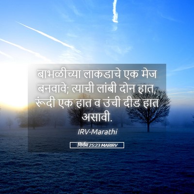Picture 05 - निर्गम 25:23 MARIRV - बाभळीच्या लाकडाचे - Bible Verse Picture