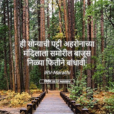 Picture 05 - निर्गम 28:37 MARIRV - ही सोन्याची पट्टी - Bible Verse Picture
