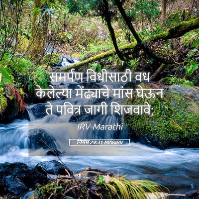Picture 05 - निर्गम 29:31 MARIRV - समर्पण विधीसाठी - Bible Verse Picture