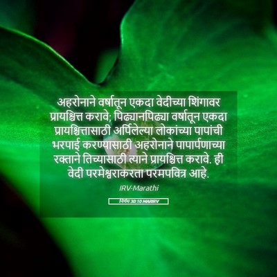 Picture 05 - निर्गम 30:10 MARIRV - अहरोनाने वर्षातून - Bible Verse Picture