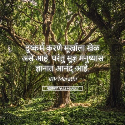 Picture 05 - नीतिसूत्रे 10:23 MARIRV - दुष्कर्म करणे - Bible Verse Picture