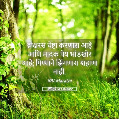 Picture 05 - नीतिसूत्रे 20:1 MARIRV - द्राक्षरस चेष्टा - Bible Verse Picture